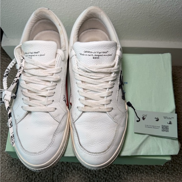 Off White Vulcanized Eco Canvas Sneakers - Picture 2 of 11